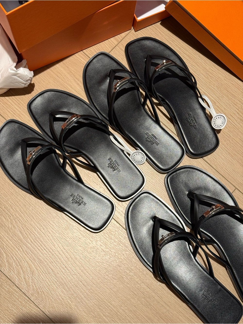 Hermes miss sandals black 37.5
